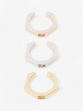Fendi 3 Stack FF Rings Gold / Bronze / Silver Base Metal Medium (Circumference - 55mm)