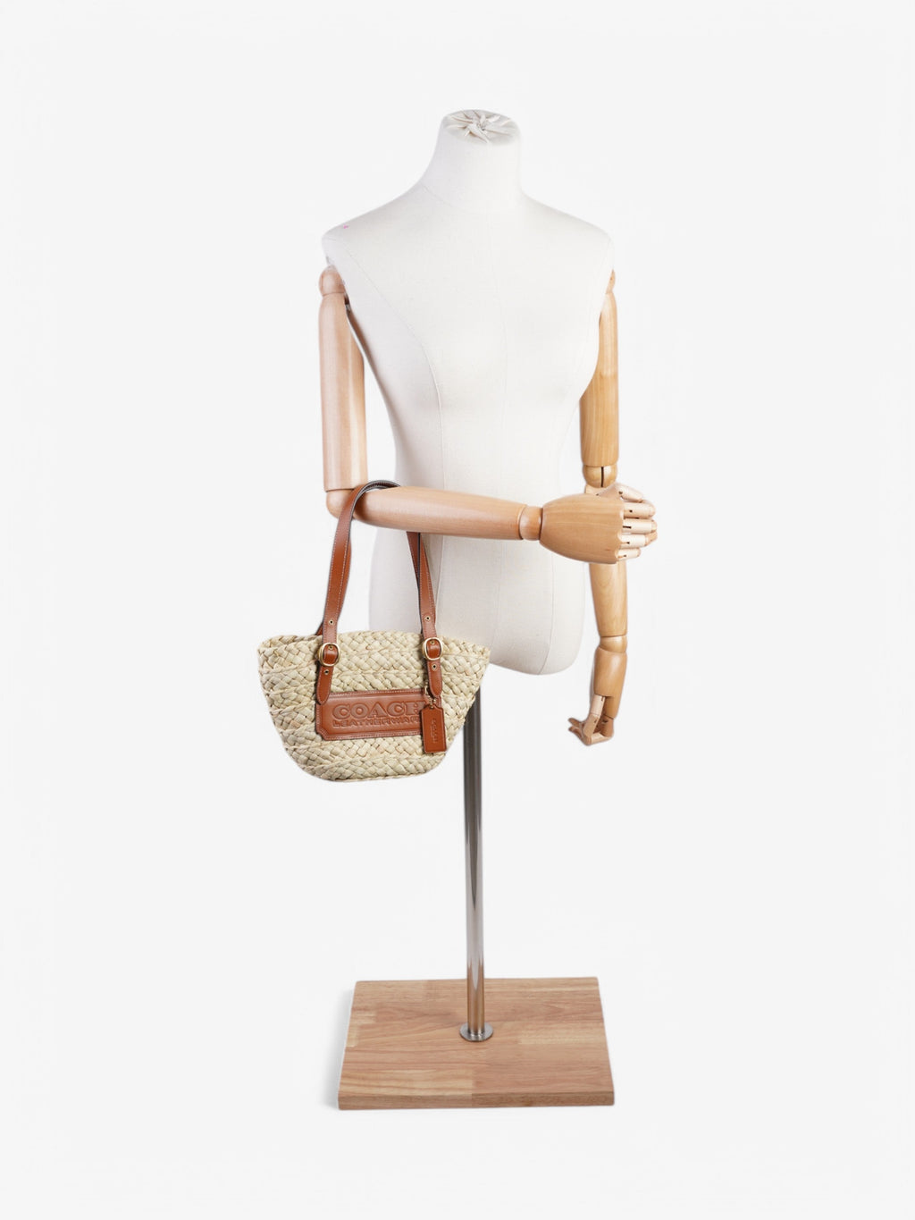 Coach Structured Straw Tote 16 Brown Raffia