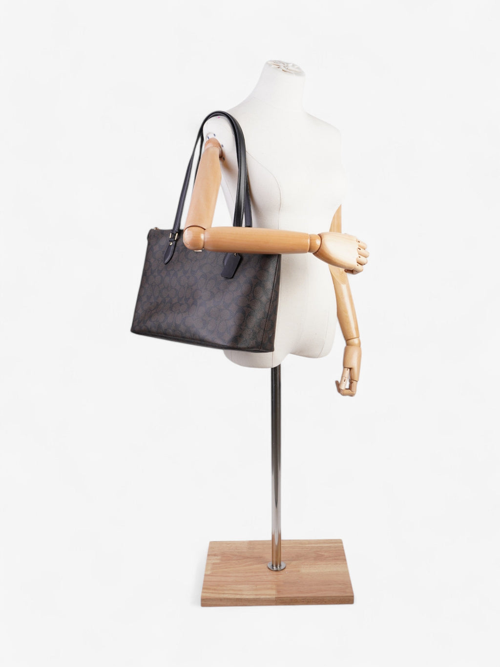 Coach Signature Tote Brown Leather