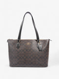 Coach Signature Tote Brown Leather