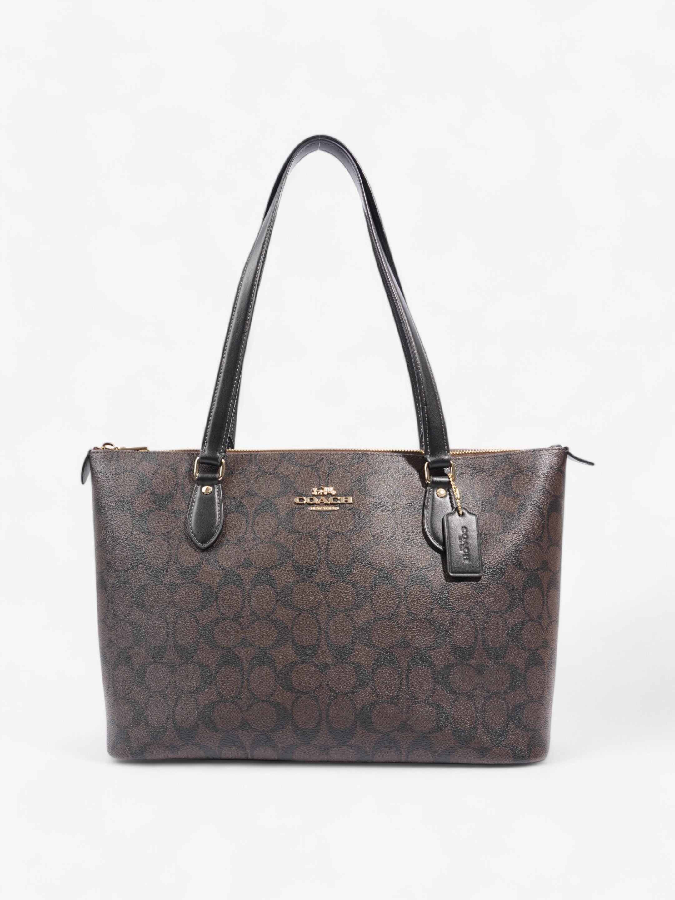 Coach Signature Tote Brown Leather