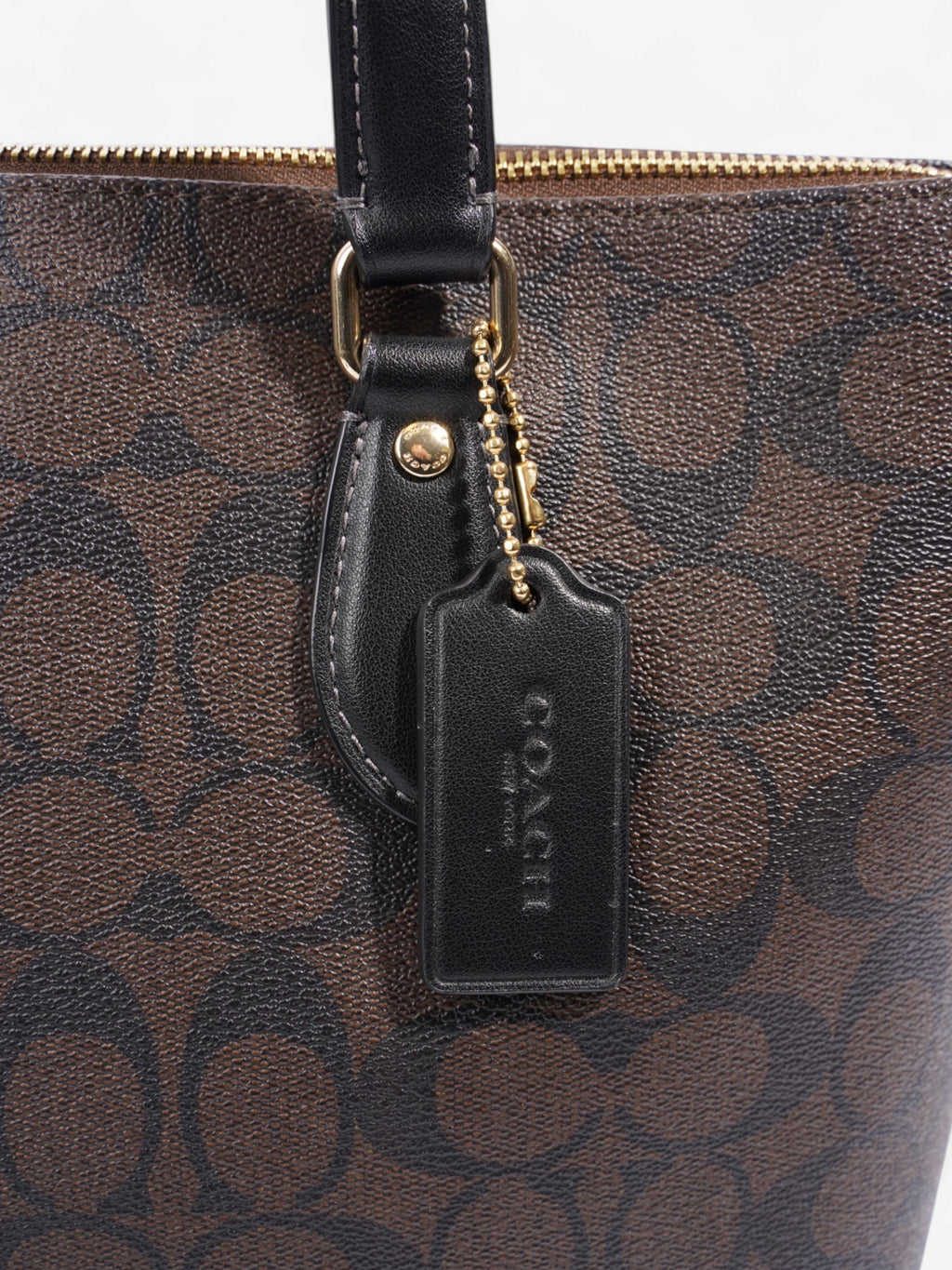Coach Signature Tote Brown Leather