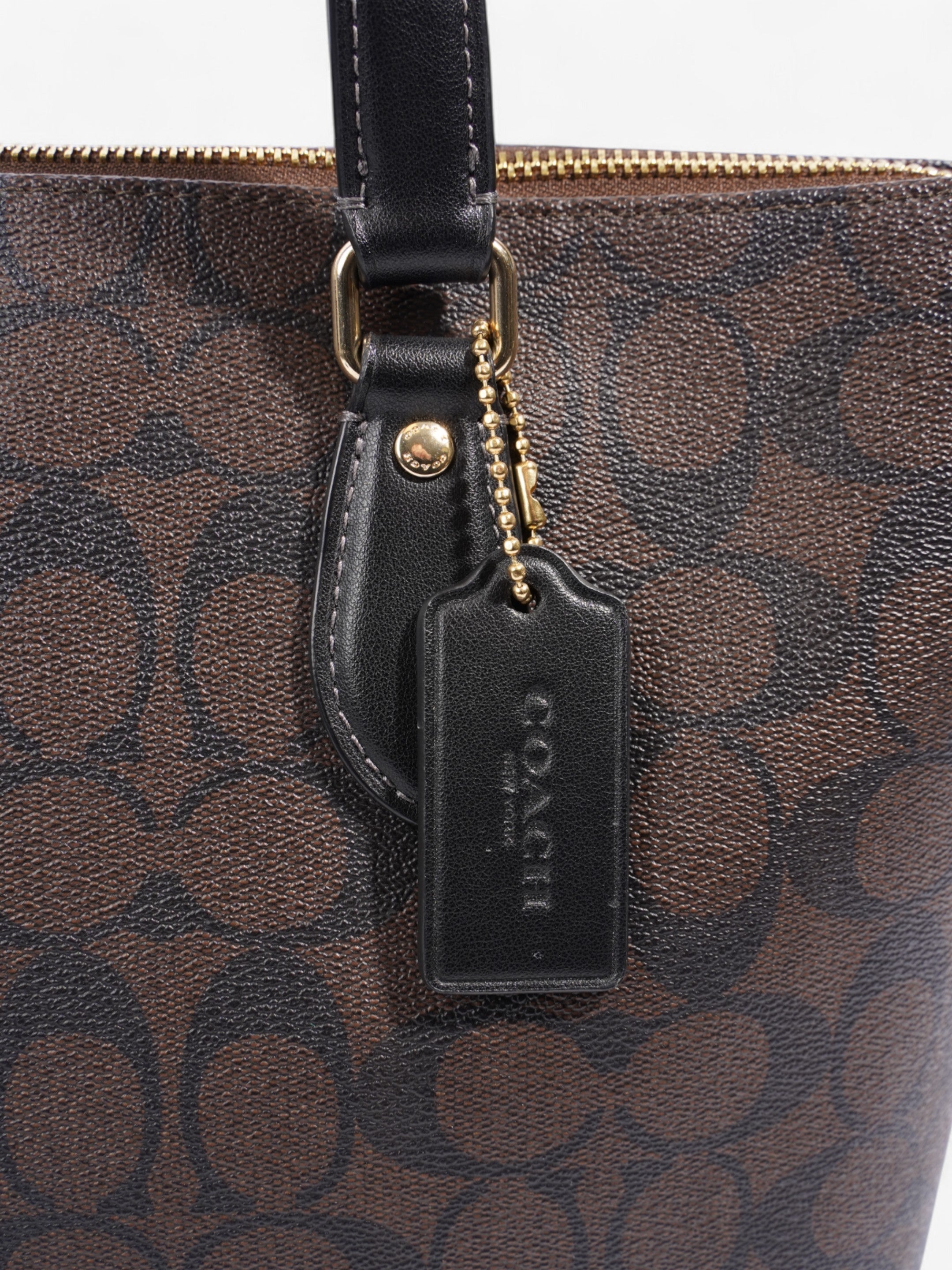 Coach Signature Tote Brown Leather
