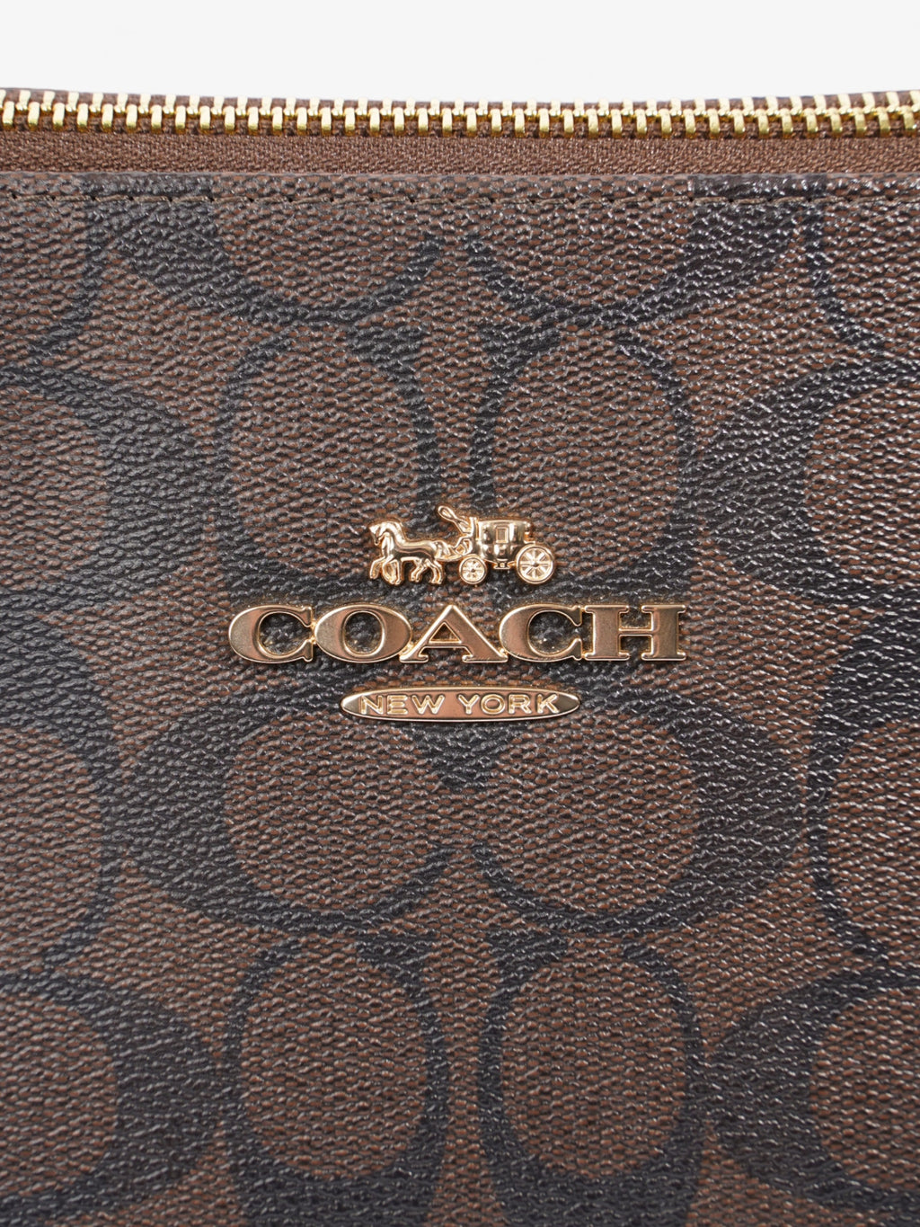 Coach Signature Tote Brown Leather