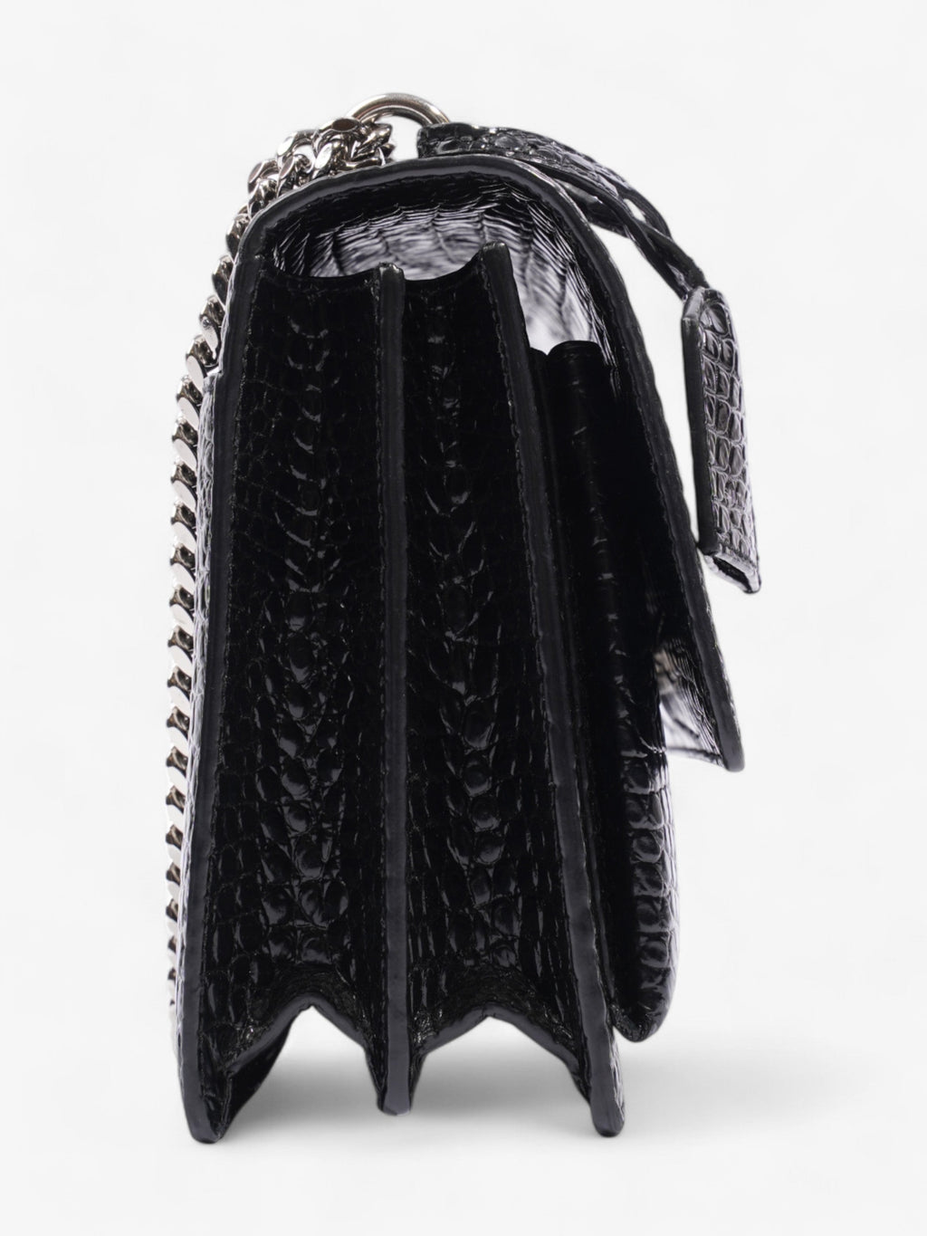 Saint Laurent Sunset Black Embossed Leather Medium
