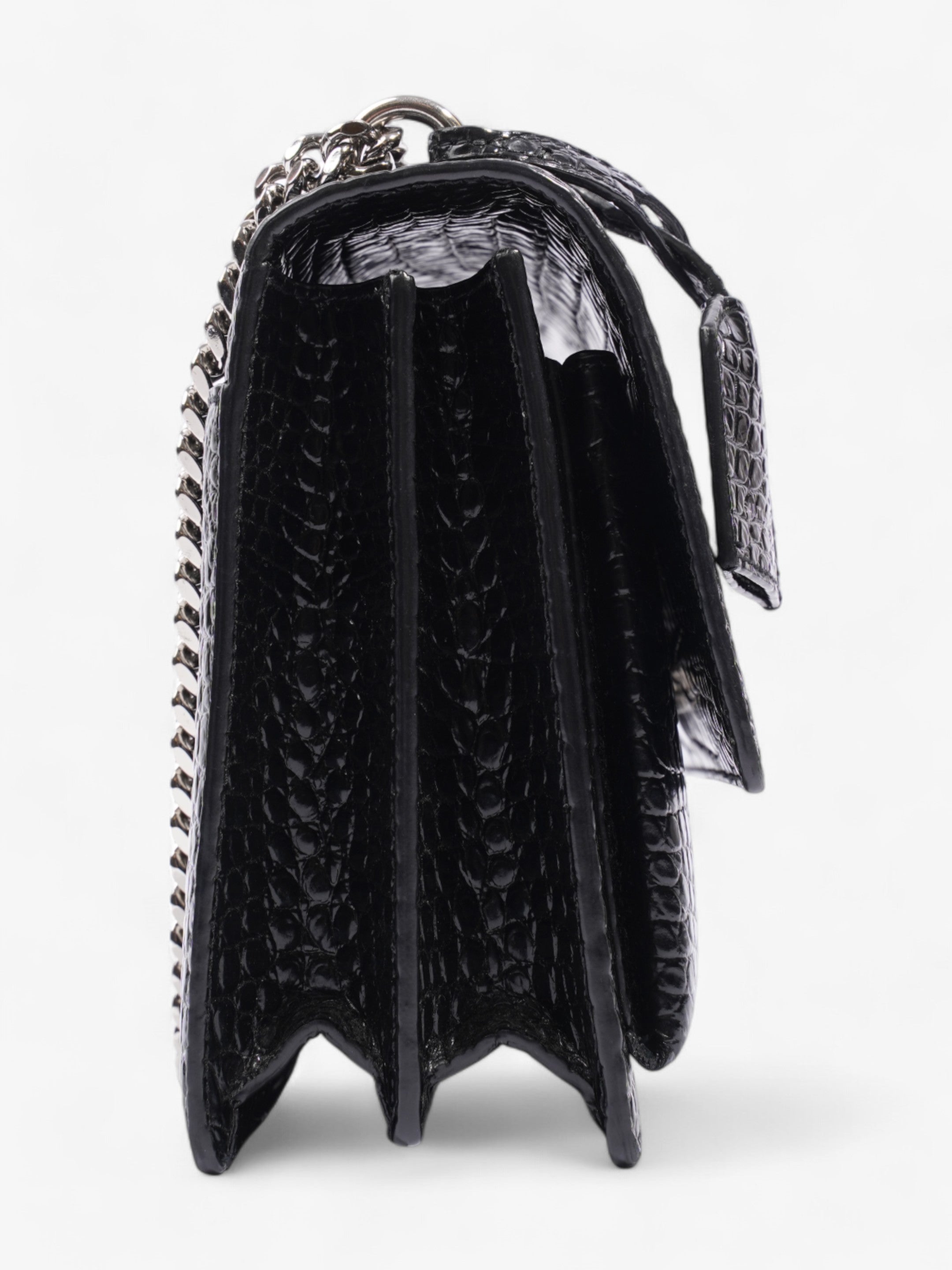 Saint Laurent Sunset Black Embossed Leather Medium