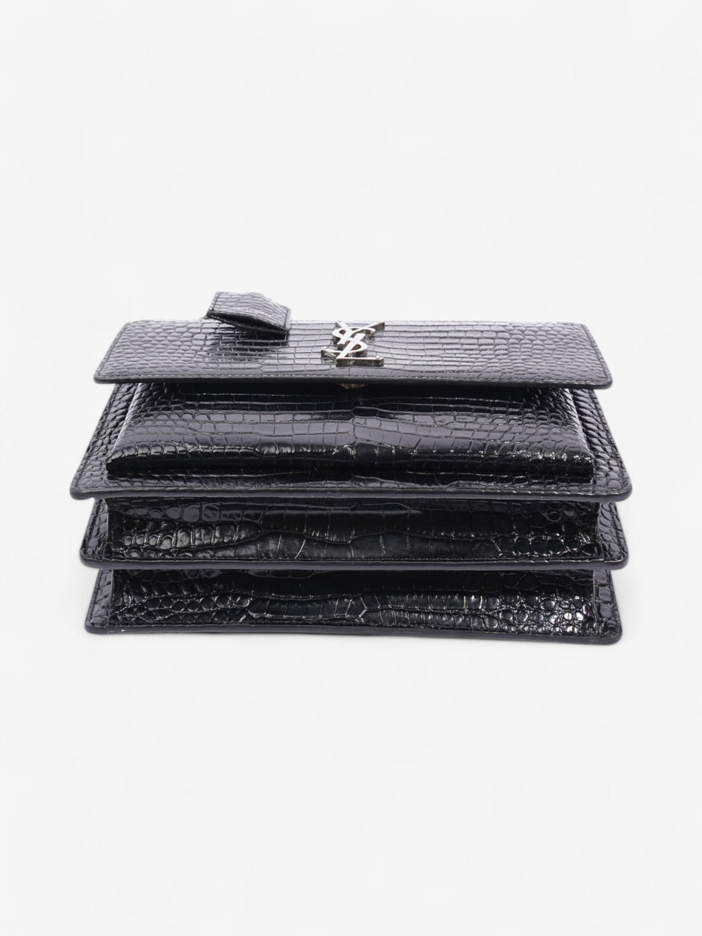 Saint Laurent Sunset Black Embossed Leather Medium