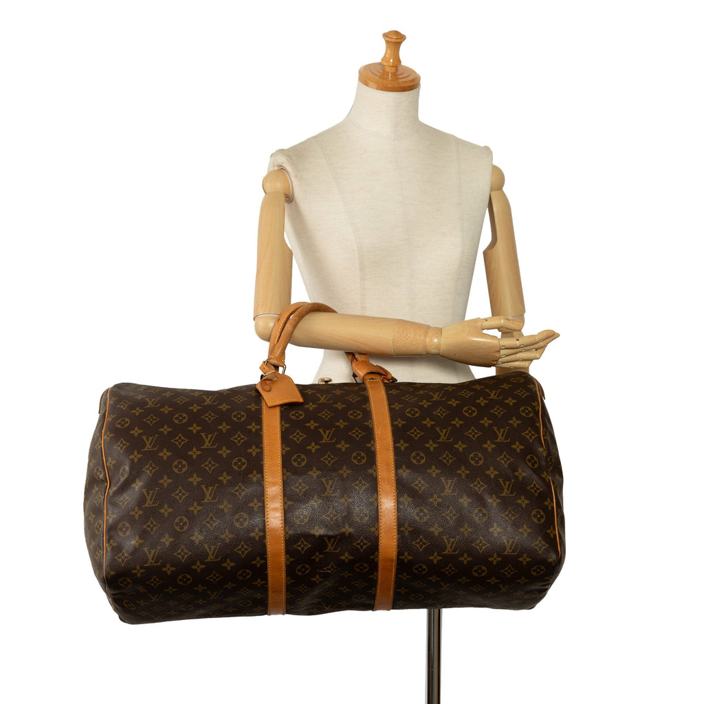 Brown Louis Vuitton Monogram Keepall 60 Travel Bag