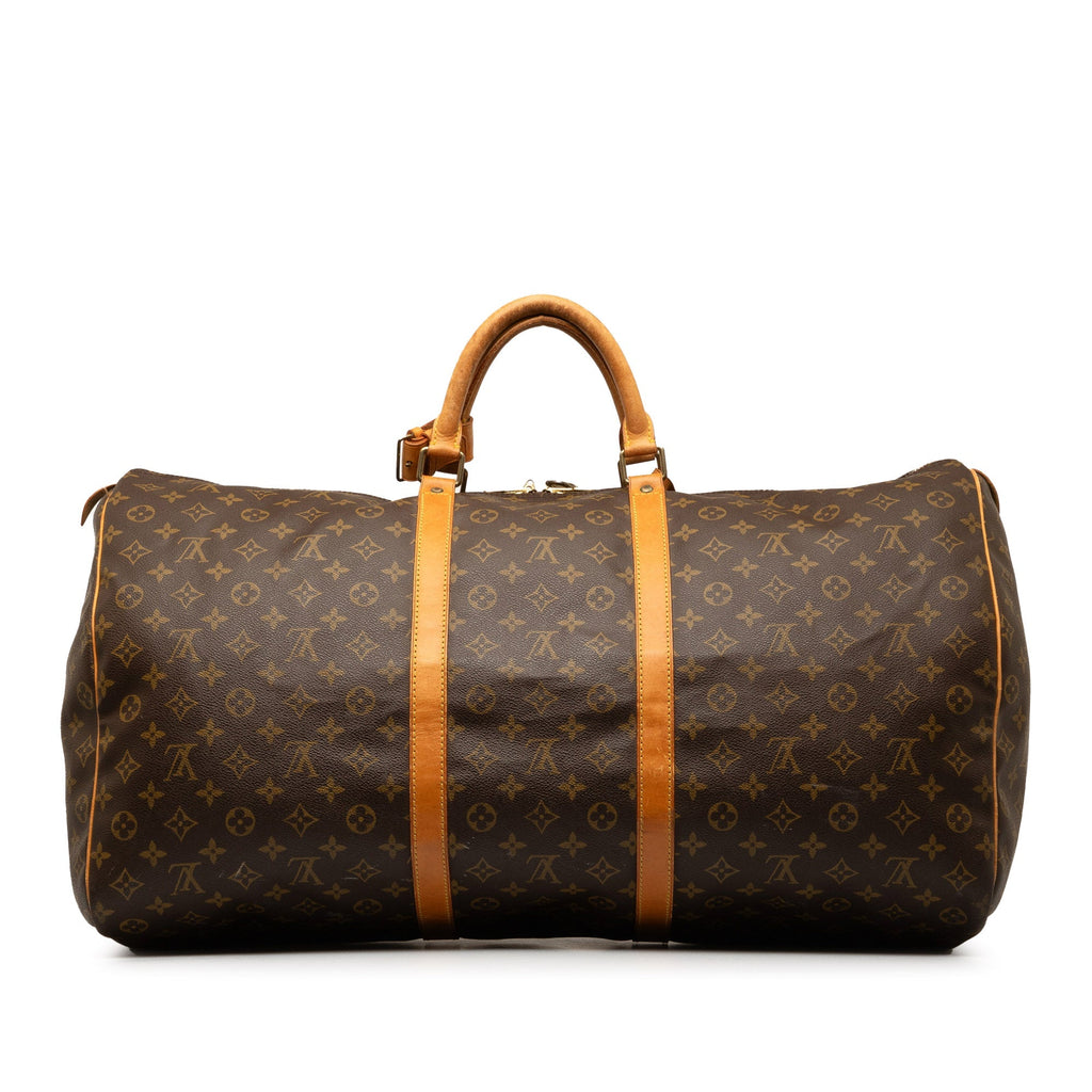 Brown Louis Vuitton Monogram Keepall 60 Travel Bag