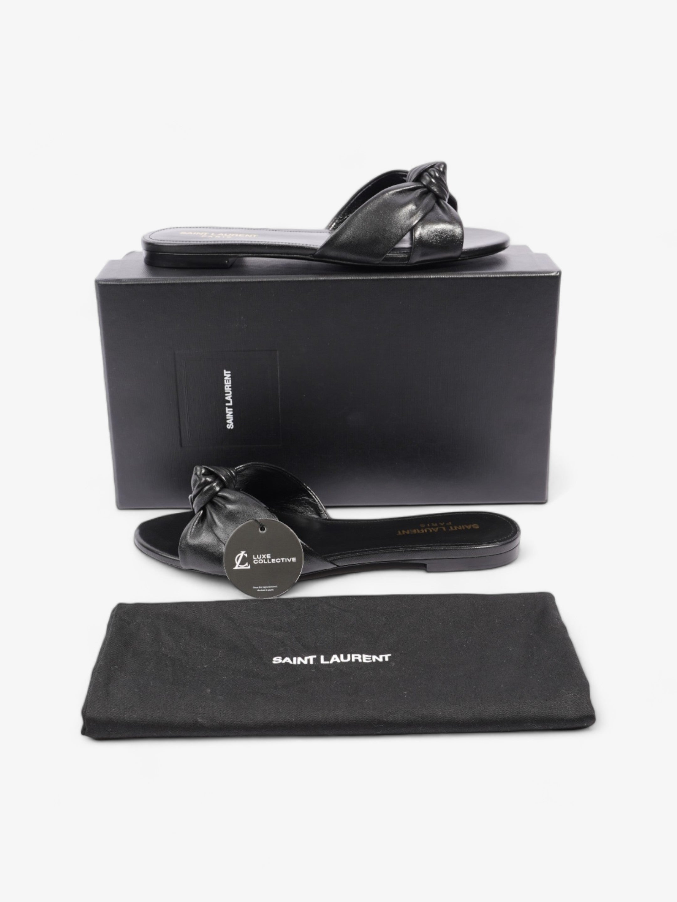 Saint Laurent Bianca Sandals Black Leather EU 39 UK 6