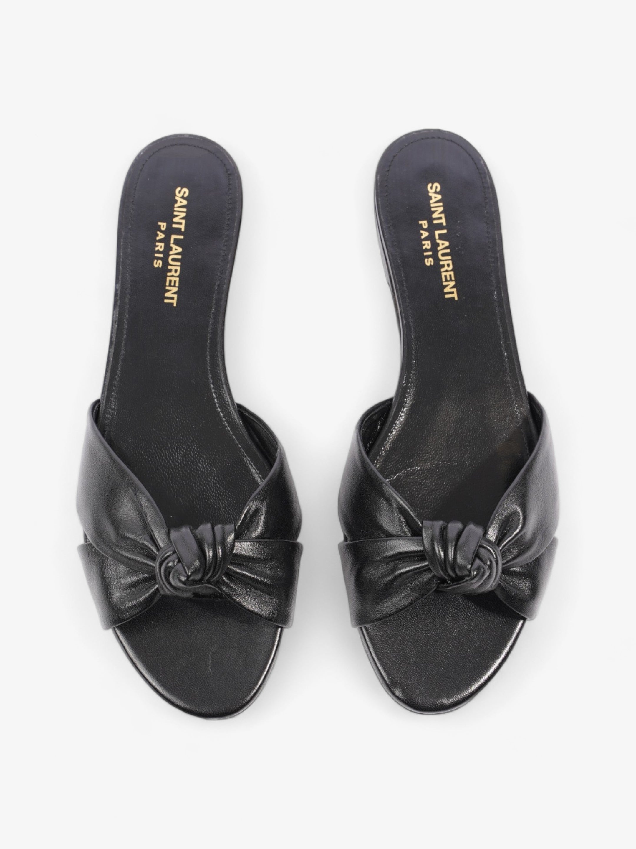 Saint Laurent Bianca Sandals Black Leather EU 39 UK 6