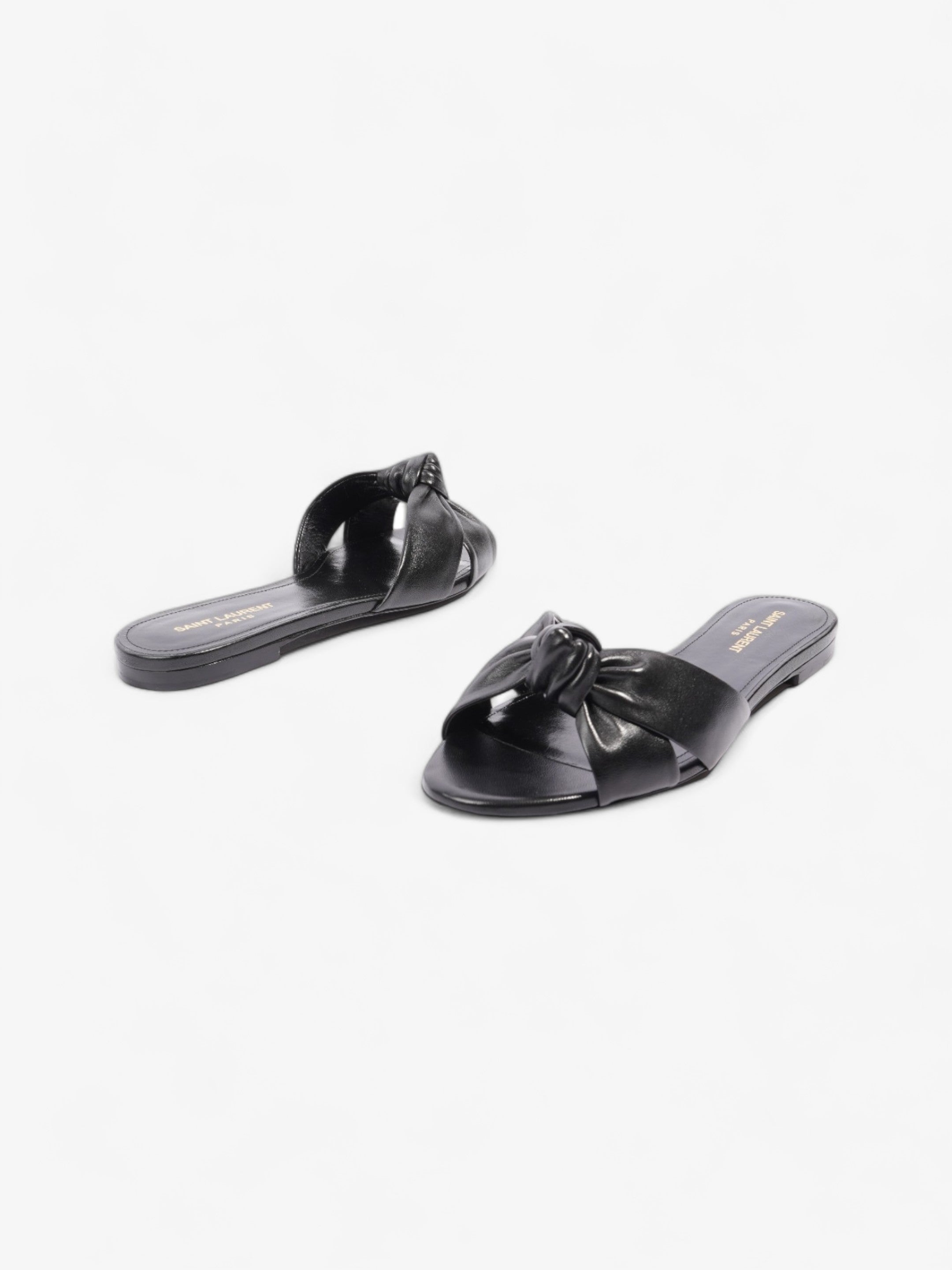 Saint Laurent Bianca Sandals Black Leather EU 39 UK 6