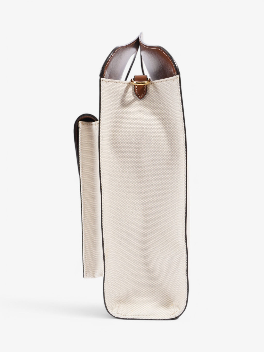 Burberry Pocket Bag White / Brown / Black Cotton Medium