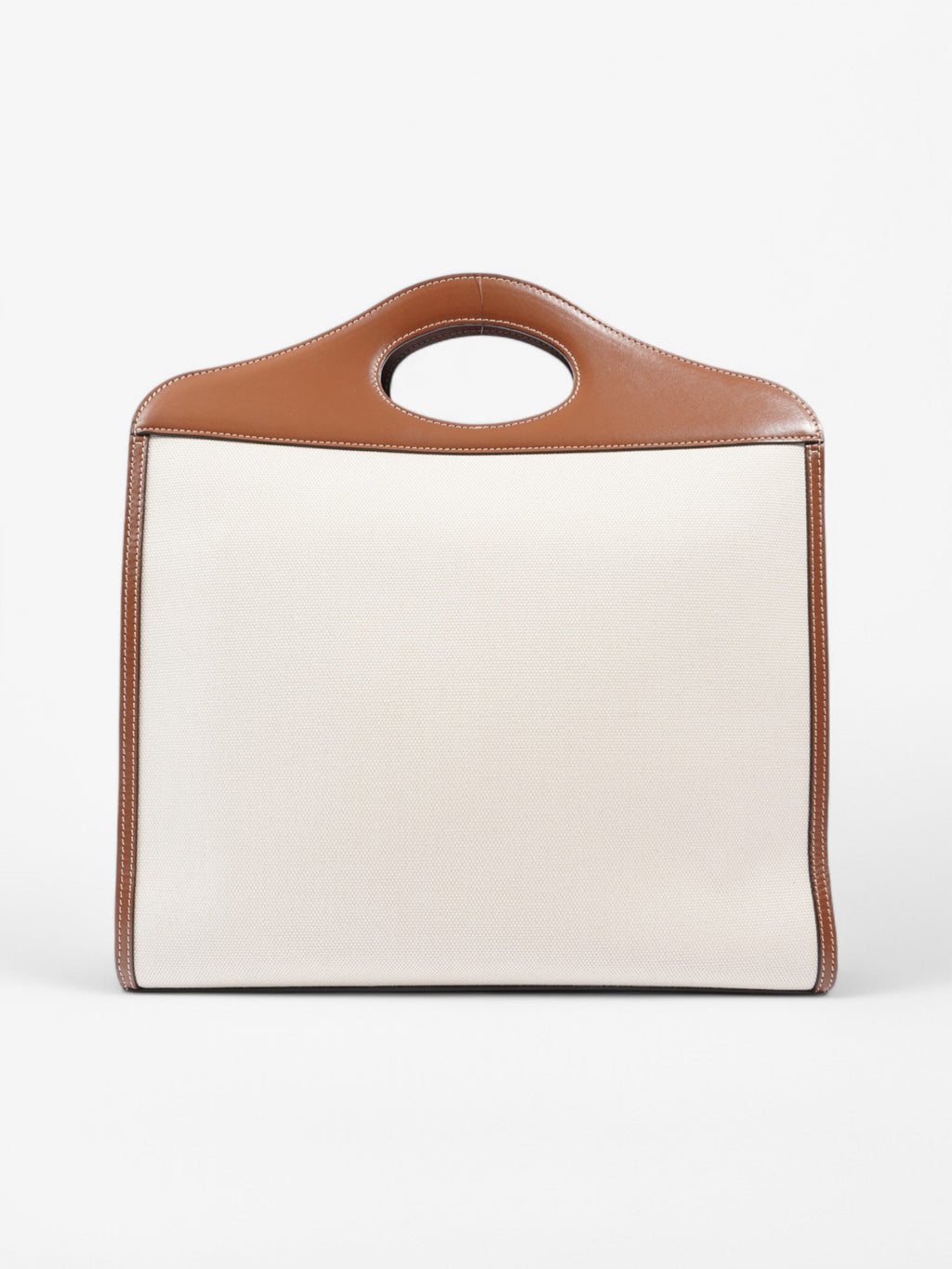 Burberry Pocket Bag White / Brown / Black Cotton Medium