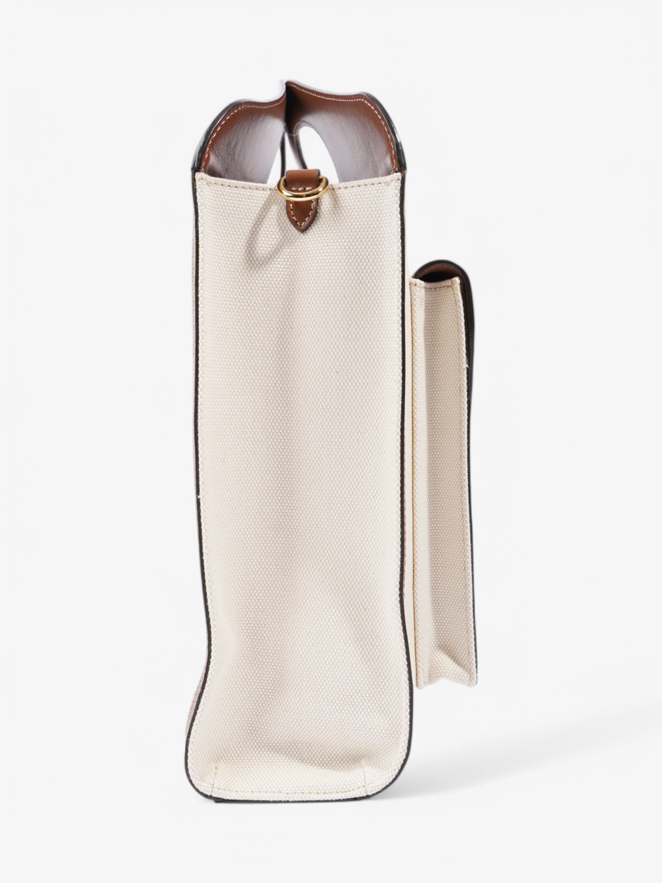 Burberry Pocket Bag White / Brown / Black Cotton Medium