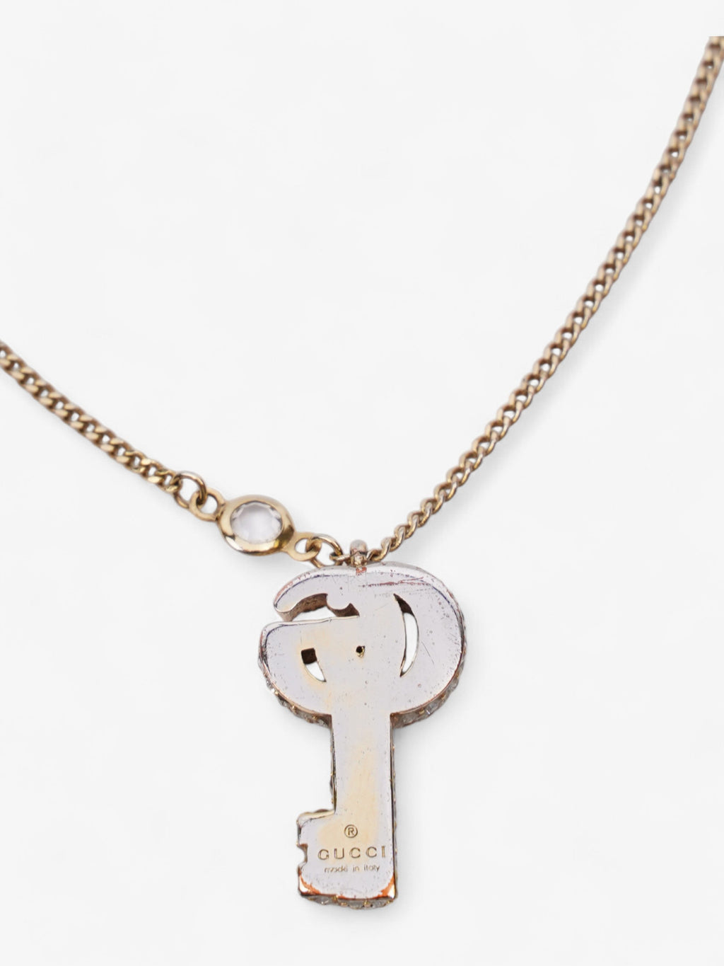 Gucci GG Key Pendant with Crystals Gold / White Base Metal