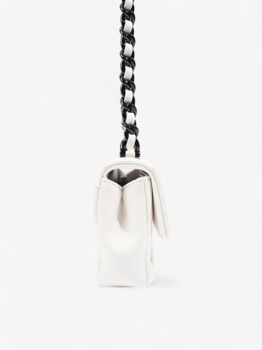 Chanel My Everything Flap White / Black Caviar Leather Small