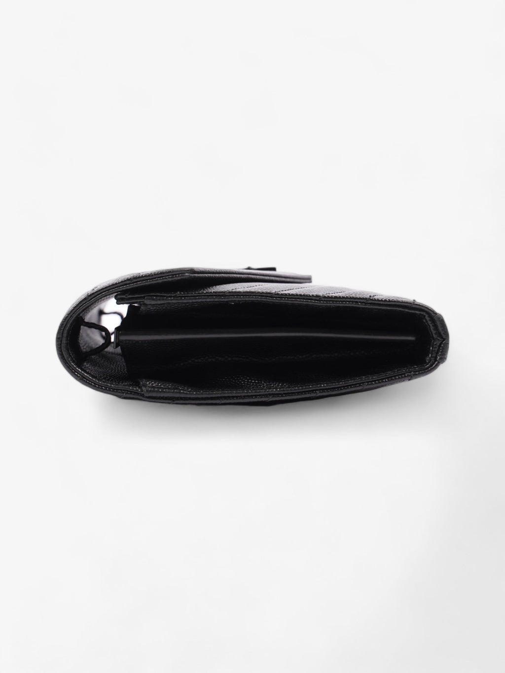 Saint Laurent Monogram Envelope Wallet on Chain Black Matelasse Leather