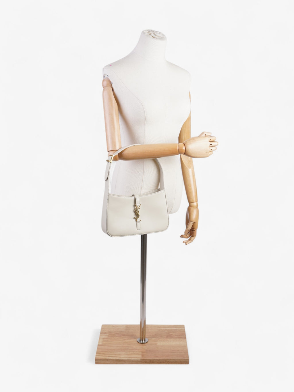 Saint Laurent Le 5 a 7 Cream Calfskin Leather