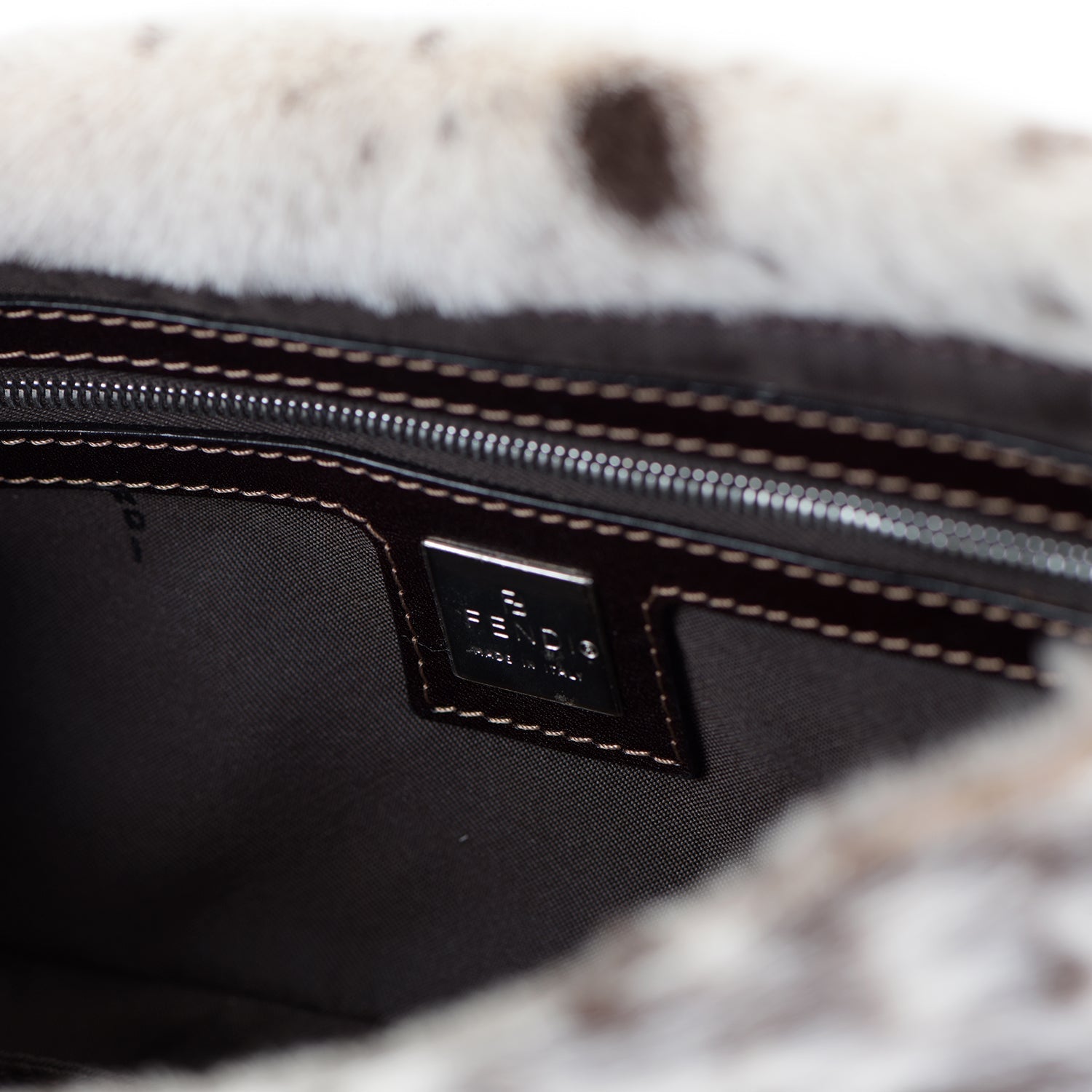 Pony Hair Cow Print Baguette Bag