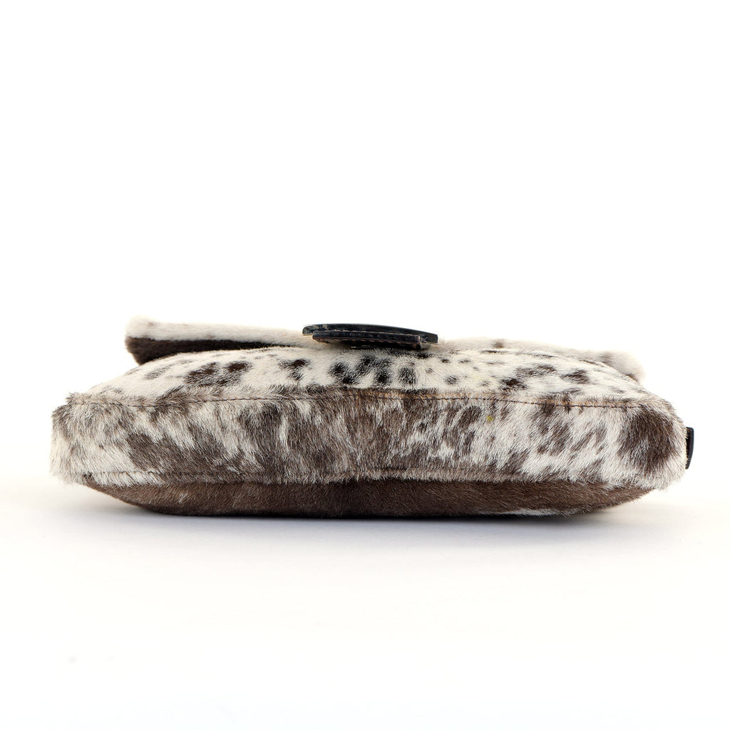 Pony Hair Cow Print Baguette Bag