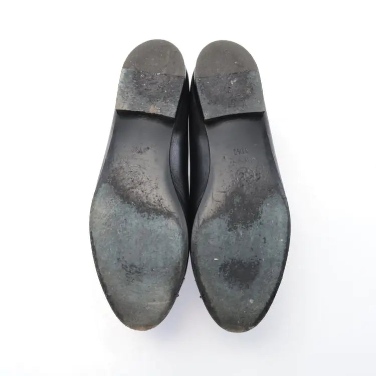 CHANEL Interlocking CC Logo Leather Ballet Flats, Size 35.5