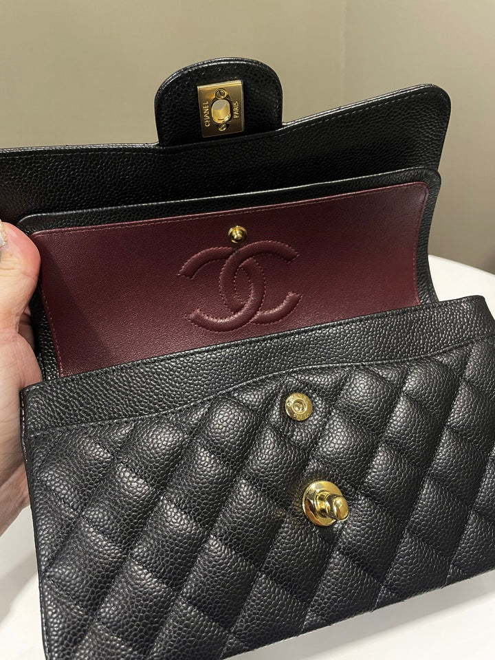 Chanel Classic Quilted Small Double Flap Black Caviar