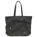 PRADA Tote Bag VA0877 PVC / Leather black Triangle logo mens Used