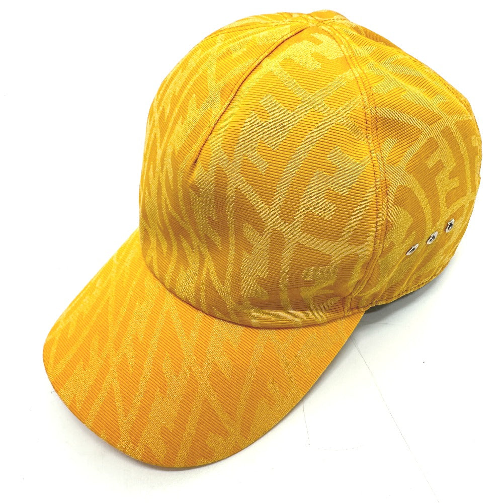 FENDI cap FXQ768 canvas yellow Zucca Baseball cap Women Used