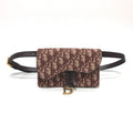Christian Dior Sling bag Canvas leather Bordeaux Trotter SADDLE belt pouch Women Used