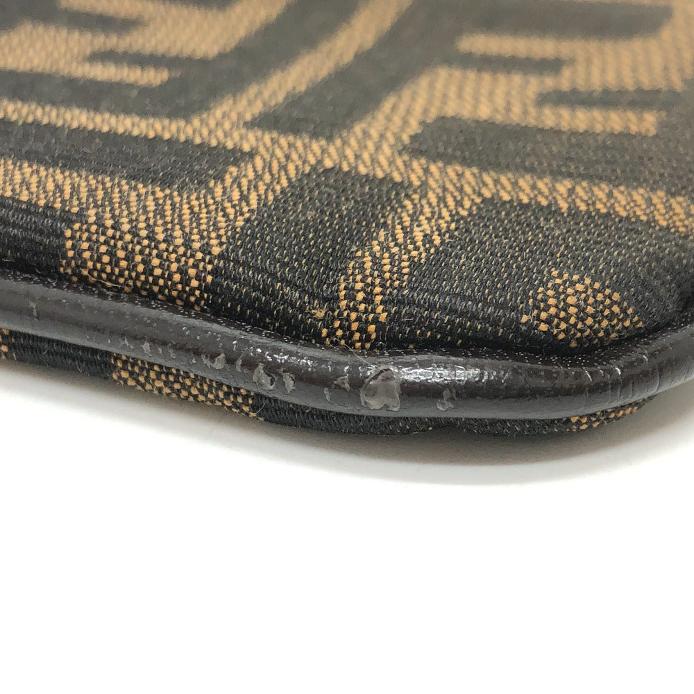 FENDI Coin case canvas Brown Zucca Women Used