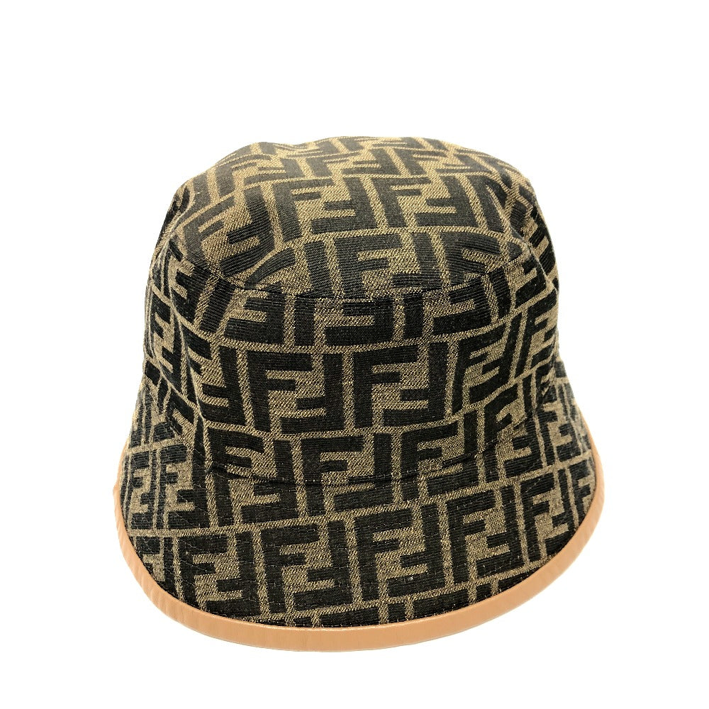 FENDI hat FXQ801 Polyester, Cotton Brown Zucca Bucket hat mens Used