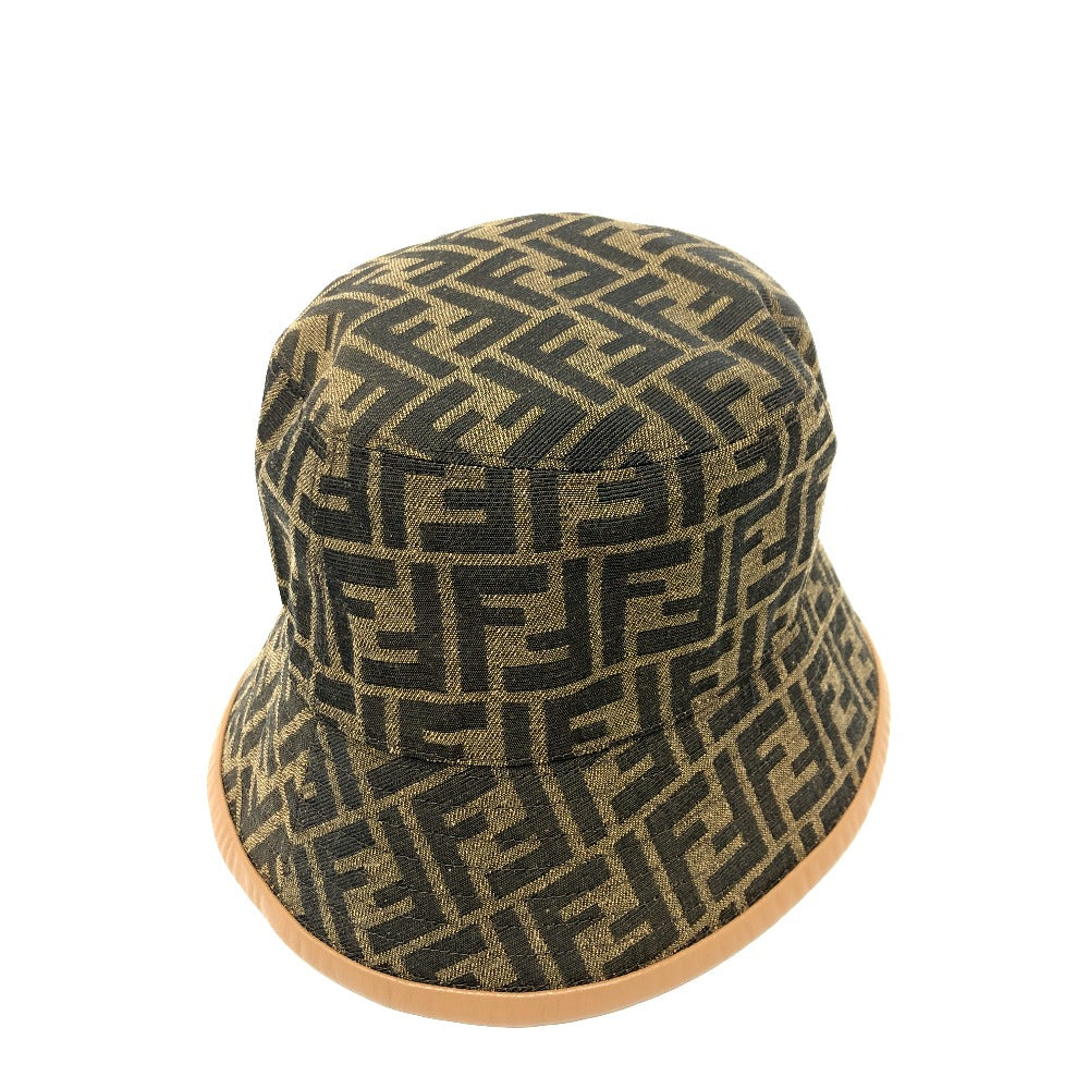 FENDI hat FXQ801 Polyester, Cotton Brown Zucca Bucket hat mens Used