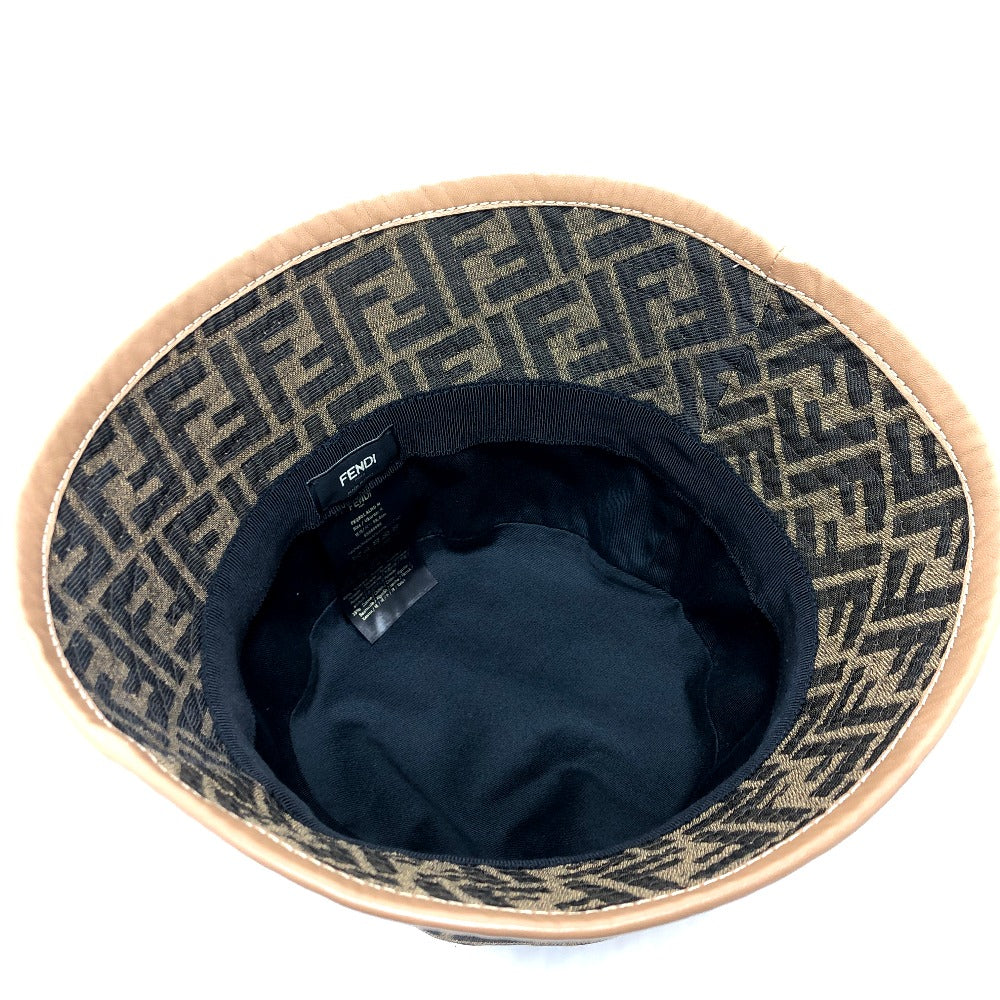 FENDI hat FXQ801 Polyester, Cotton Brown Zucca Bucket hat mens Used