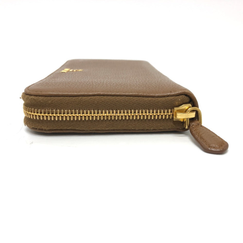 PRADA Long Wallet Purse 1M0506 leather Brown logo Women Used