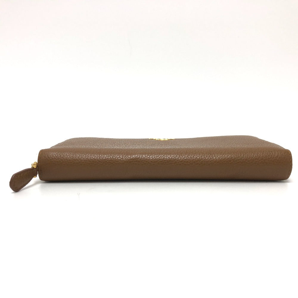 PRADA Long Wallet Purse 1M0506 leather Brown logo Women Used