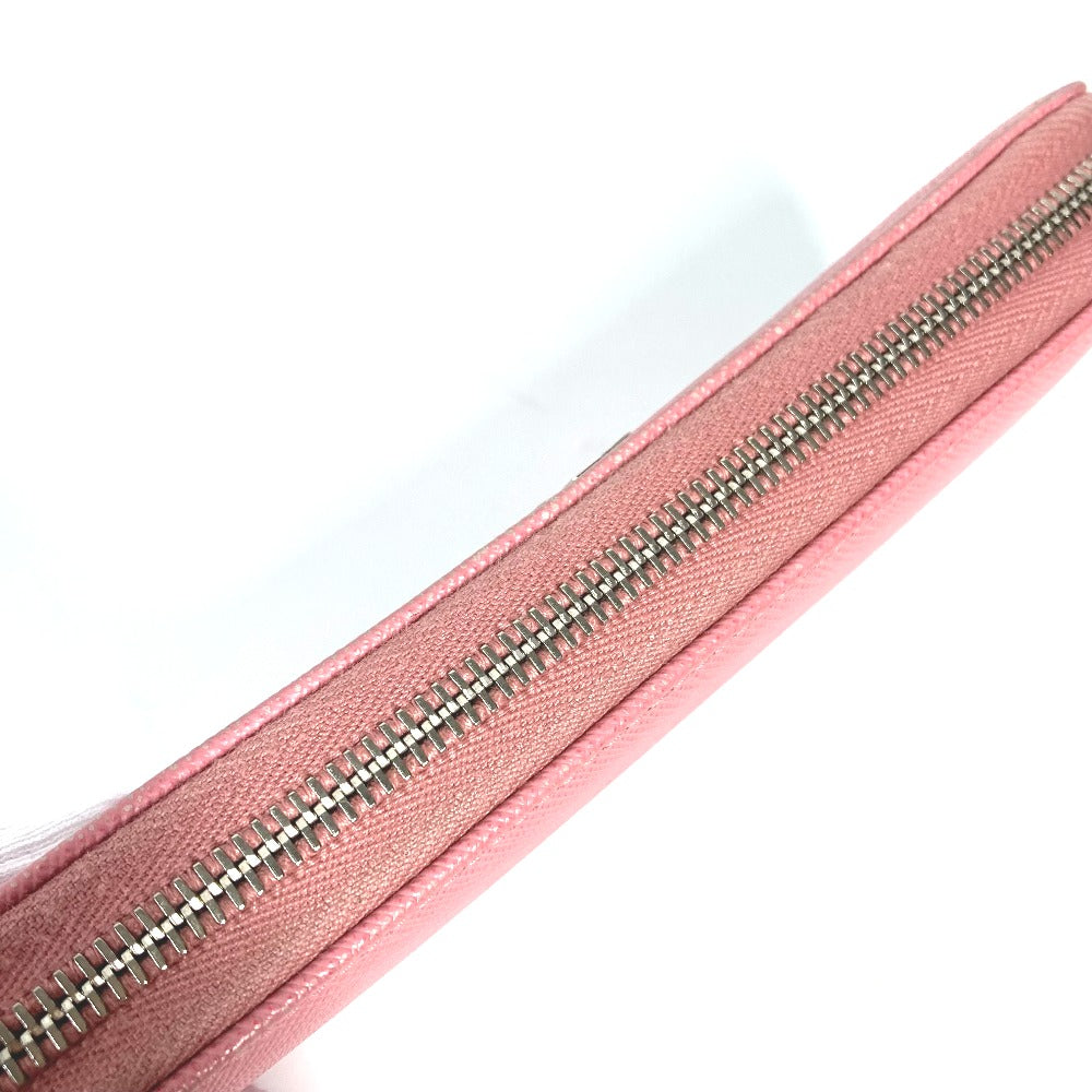 PRADA Long Wallet Purse saffiano leather pink Long wallet logo Women Used