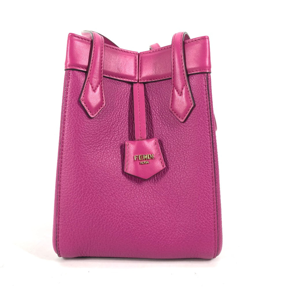 FENDI Shoulder Bag 8BS083 leather purple ORIGAMI MINI Small Women Used