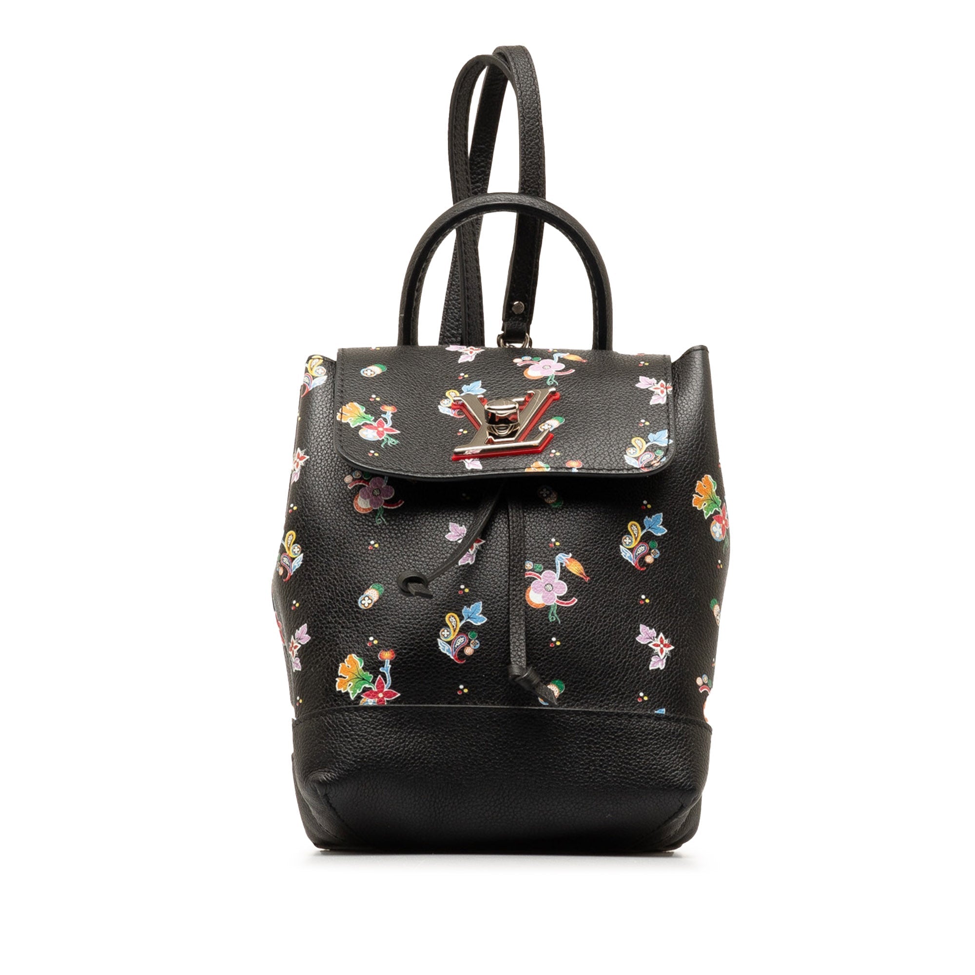 Black Louis Vuitton Lockme Floral Backpack