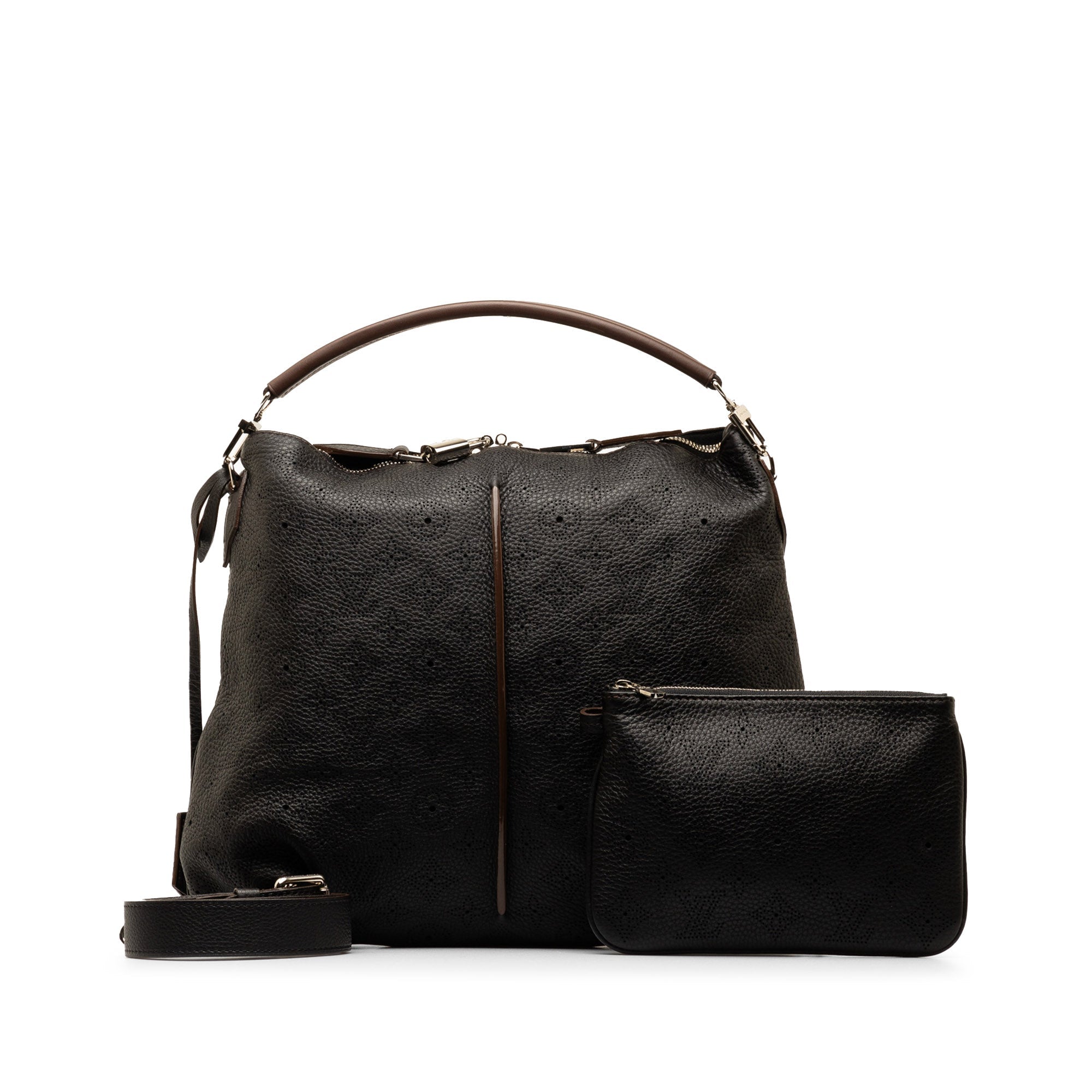 Black Louis Vuitton Monogram Mahina Selene PM Satchel