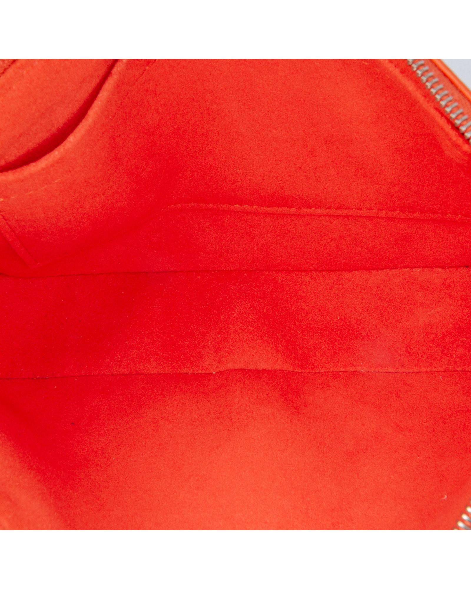 Epi Leather Pochette Accessoires with Top Zip Closure and Interior Slip Pocket