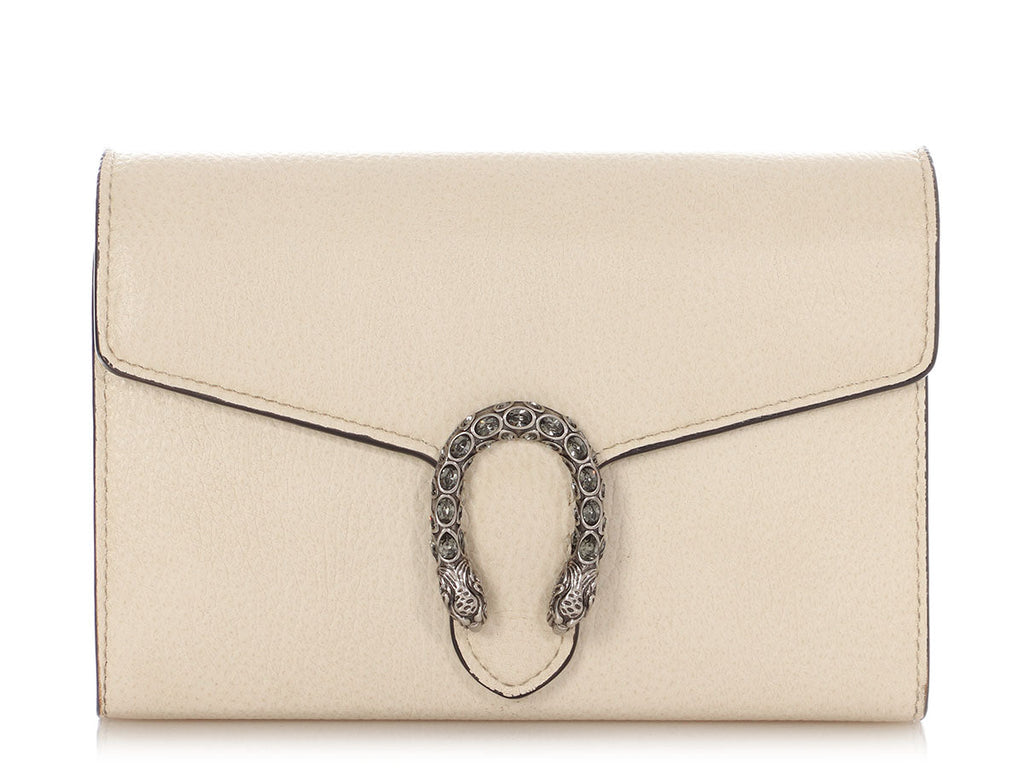 Gucci Mini Mystic White Calfskin Dionysus Chain Wallet