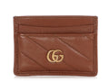 Gucci Brown MatelassÃ© GG Marmont Card Case