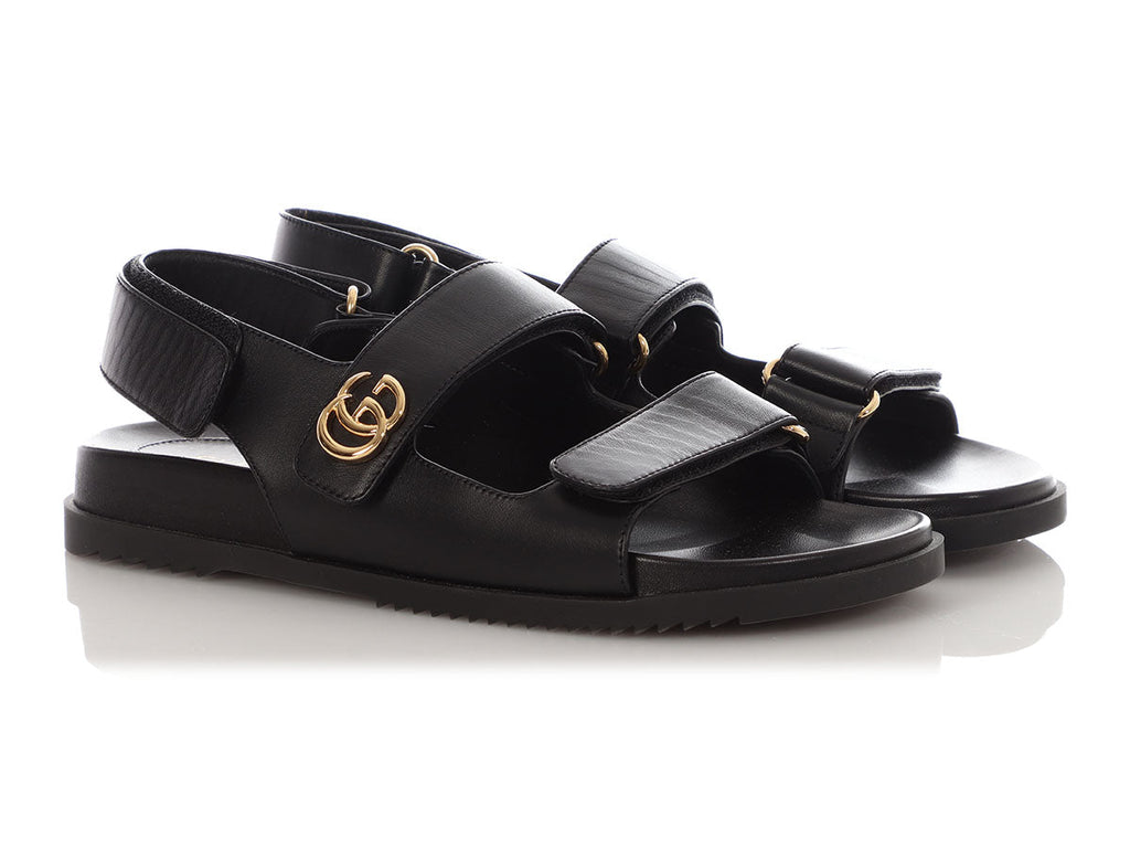 Gucci Black Moritz Velcro Sandals