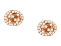 Gucci 18K Rose Gold Diamond Interlocking Stud Earrings