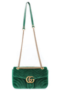GUCCI GG Marmont Bag Green Velvet Small