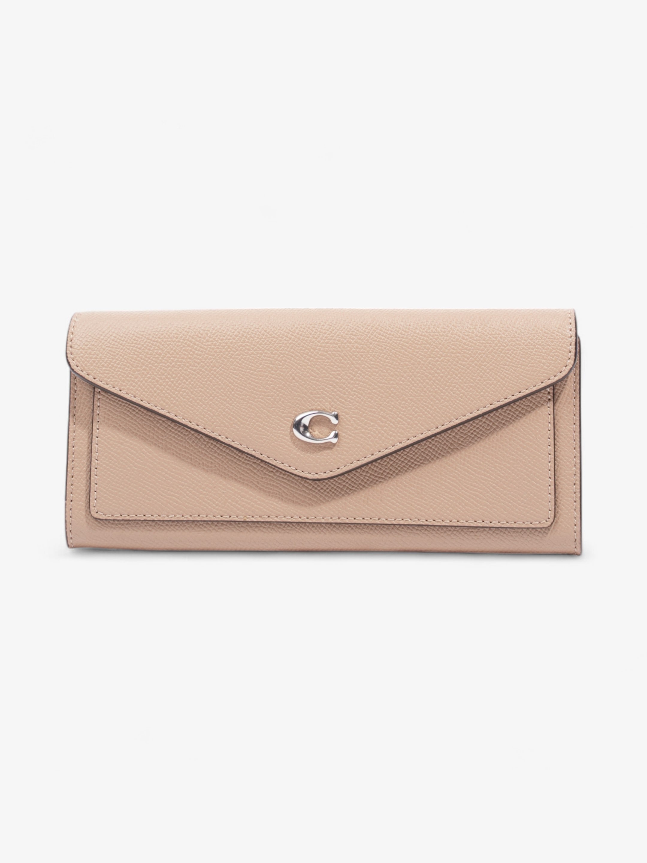Coach Wyn Long Wallet Beige Leather