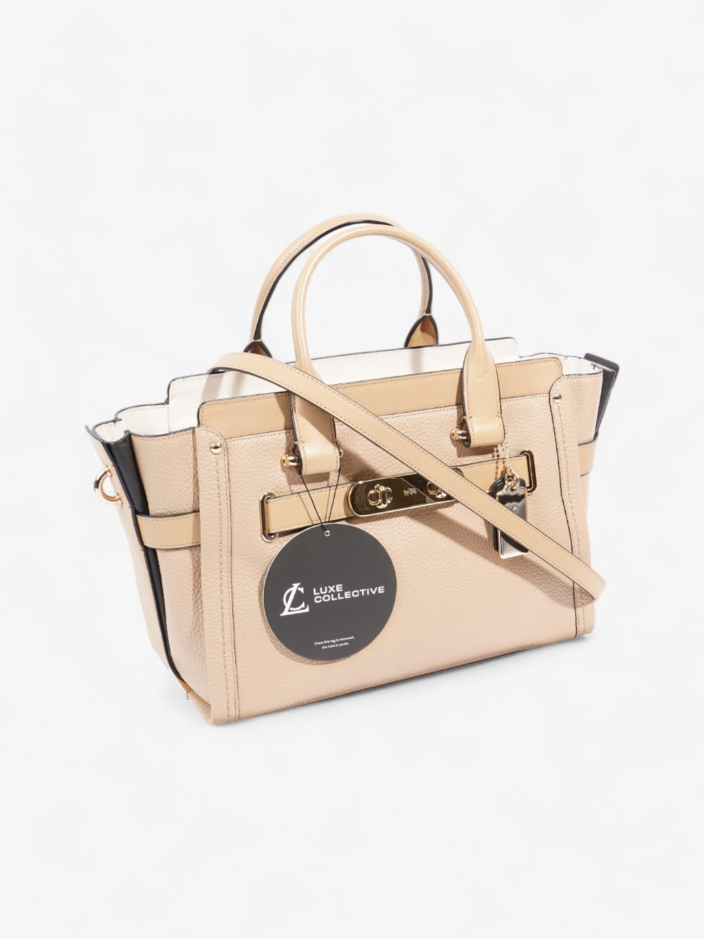 Coach Swagger 32 Beige / Black Leather