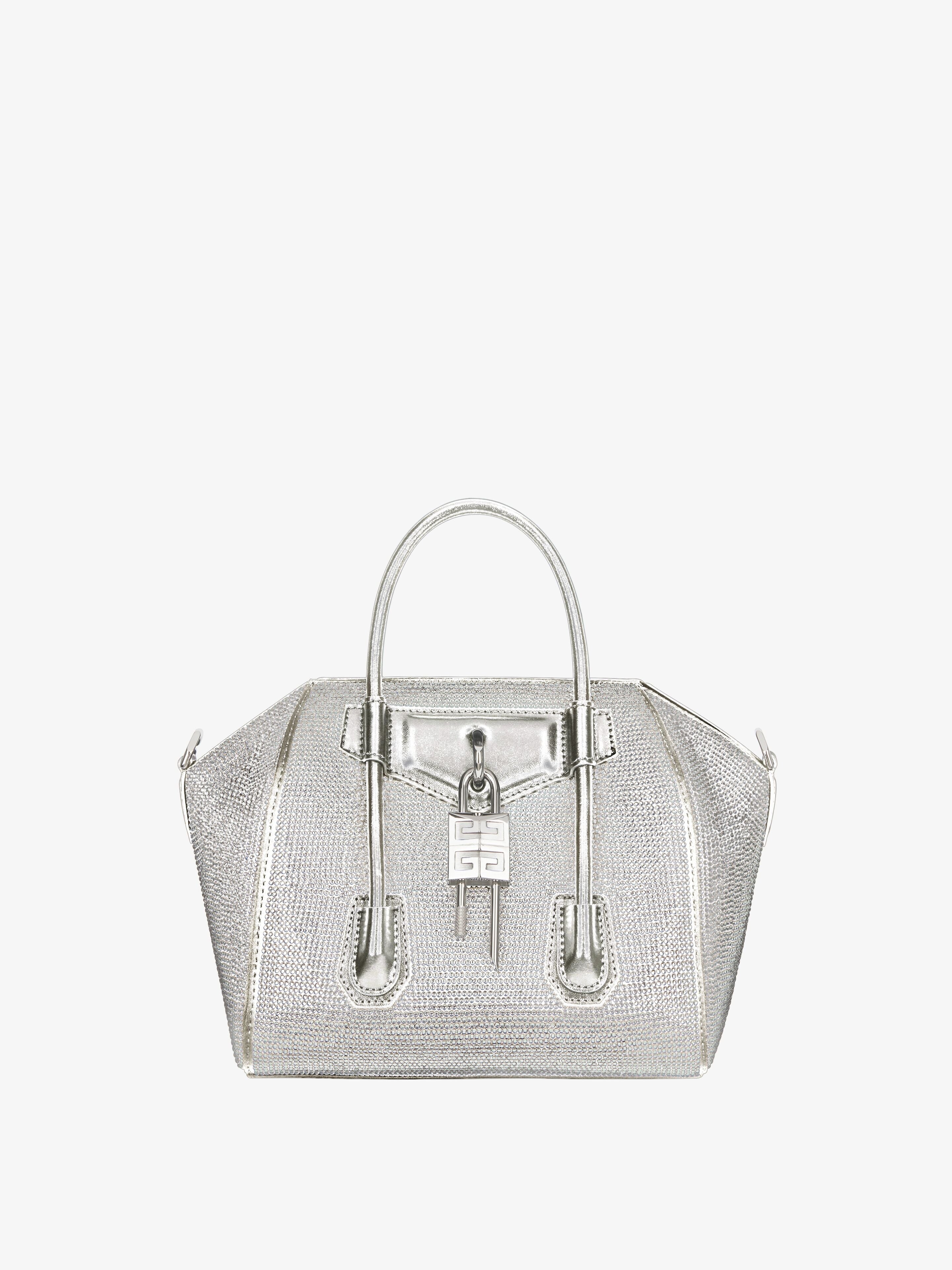 GIVENVHY CRYSTAL EMBELLISHED MINI LOCK ANTIGONA SHOULDER BAG