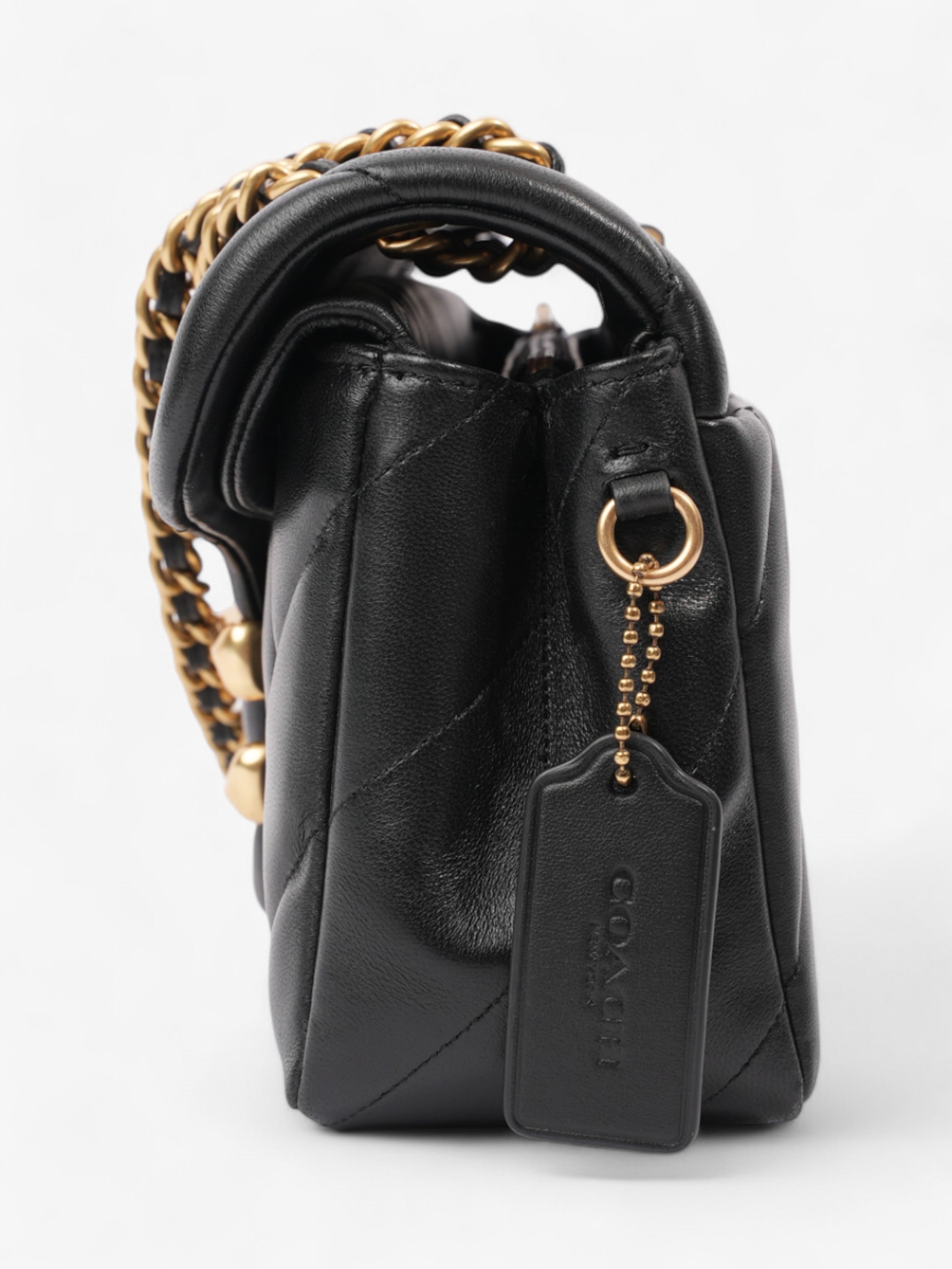 Coach Quilted Tabby Black Leather 26